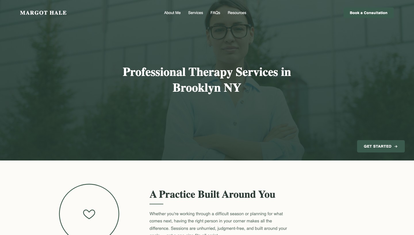 Therapists & Advisors website template preview